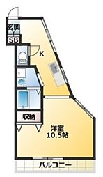 GRACEベル・ツリー 1Kの間取図画像