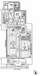 フェローネ入谷 8階1LDKの間取り