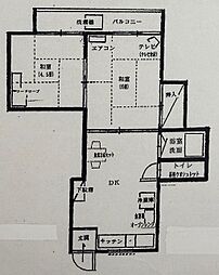 西新プラザハイツ 2DKの間取図画像