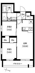 タスキプライムテラス中村橋 2LDKの間取図画像