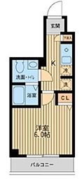 ドゥーエ東陽町 1Kの間取図画像