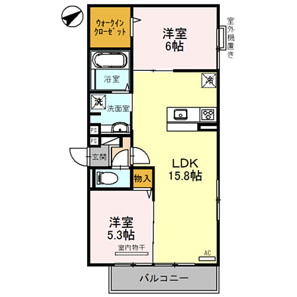 フリージア天王寺 ｜大阪府大阪市阿倍野区天王寺町南３丁目(賃貸アパート2LDK・1階・60.44㎡)の写真 その2