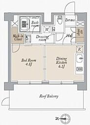 オーキッドレジデンス住吉 1DKの間取図画像