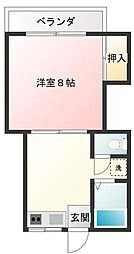 メゾネット泉 1階1DKの間取り