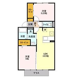 グレイス鷺沼台A 1階2LDKの間取り