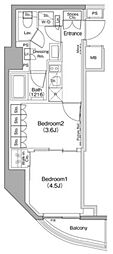 ザ・パークハビオ神楽坂 3階2Kの間取り