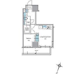 ルフォンプログレ渋谷ヒルトップ 1LDKの間取図画像