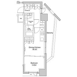 ザ・パークハビオ荏原中延プレイス 1DKの間取図画像