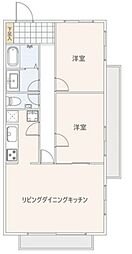 LEREVE中野坂上 2階2LDKの間取り