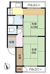 阿佐谷大同マンション 2Kの間取図画像