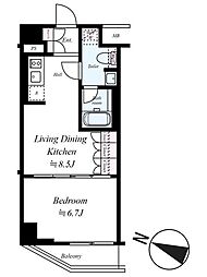 ARCOBALENO HASUNEII 1LDKの間取図画像