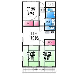 カーサ三国ケ丘 3LDKの間取図画像