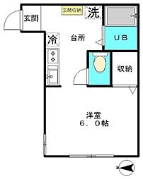 フロマージュ国立 1Kの間取図画像