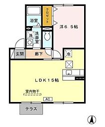 アークヒルズJ棟 1LDKの間取図画像
