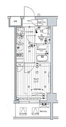 JR南武線 向河原駅 徒歩6分の賃貸マンション 2階1Kの間取り