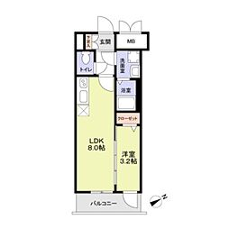 FORTRESS新栄 1LDKの間取図画像
