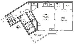 和泉ファミリオA 1LDKの間取図画像
