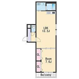 JR和歌山線 和歌山駅 徒歩8分の賃貸アパート 3階1LDKの間取り