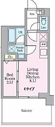 クレストコート東陽町 1LDKの間取図画像