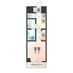 S-RESIDENCE高井田Central 1Kの間取図画像
