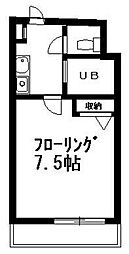 ル・フリメール 3階1Kの間取り