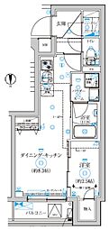 RELUXIA武蔵中原 1DKの間取図画像