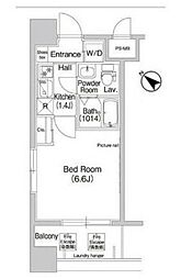コンフォリア行徳 2階1Kの間取り