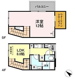 グランテージ西小山 1LDKの間取図画像