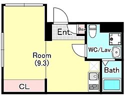 パレス池袋本町 4階ワンルームの間取り