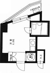 シティハイツ日本橋 6階ワンルームの間取り