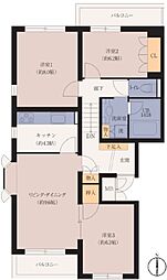 Hills Galle 3階3LDKの間取り