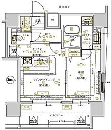 メインステージ両国2 5階1LDKの間取り
