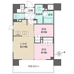 グレーシアフィット藤沢鵠沼 2LDKの間取図画像