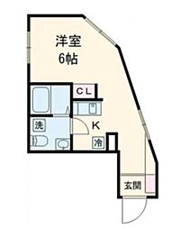 JR横須賀線 西大井駅 徒歩12分の賃貸マンション 5階ワンルームの間取り