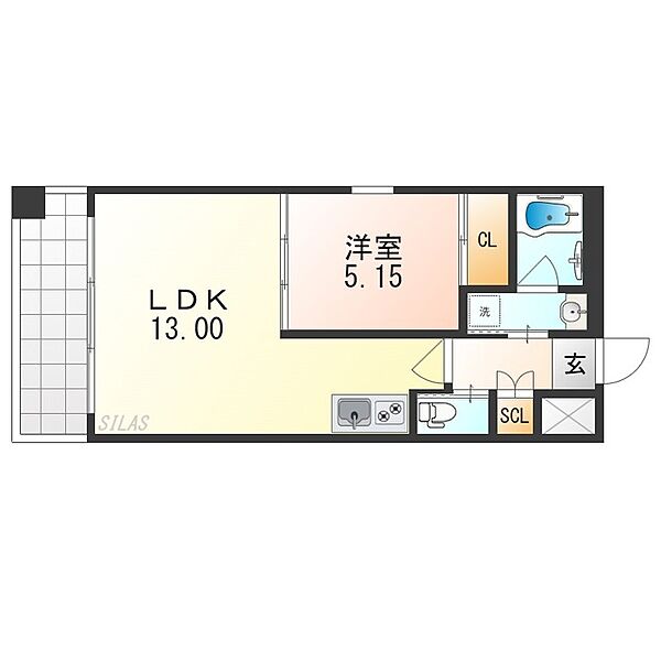 兵庫県西宮市今津水波町(賃貸マンション1LDK・6階・40.72㎡)の写真 その2