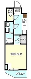 ビュークロス湘南 1Kの間取図画像