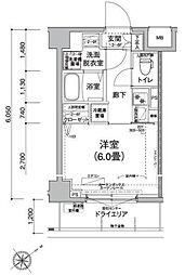 アイルイムーブル百合ヶ丘 地下1階1Kの間取り