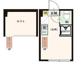 Grand Avenir 2階ワンルームの間取り