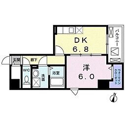 インテルノ芦花 4階1DKの間取り