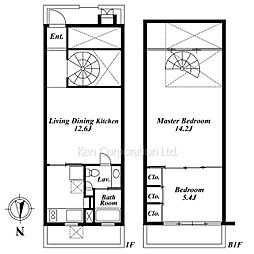 エルスタンザ代官山Terrace 2LDKの間取図画像