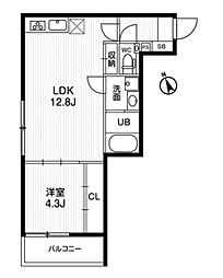 MORERICHELL代官山青葉台 1LDKの間取図画像