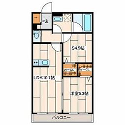 さくら十番館 1SLDKの間取図画像