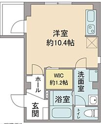 Kaolele聖蹟 3階ワンルームの間取り