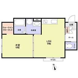 フラット高井戸東 1LDKの間取図画像