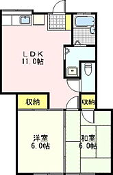 ハイムシルビア 2LDKの間取図画像