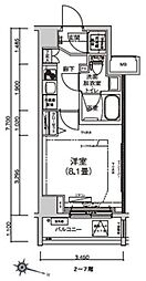 XEBEC赤羽 9階1Kの間取り