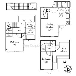 ＡＧＲＡＴＩＯ　ＴＥＲＲＡＣＥ　恵比寿 2階2DKの間取り