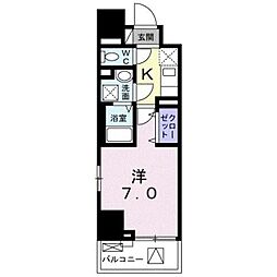 ジョリシャルマン 1Kの間取図画像