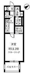 ベルドミール目黒 1Kの間取図画像