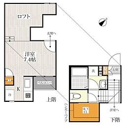 CB柏ヴェール 1Kの間取図画像